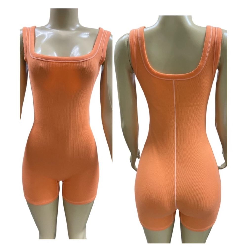 Skims Cotton RIB Bodysuit, Apricot, Medium - Picture 2 of 3